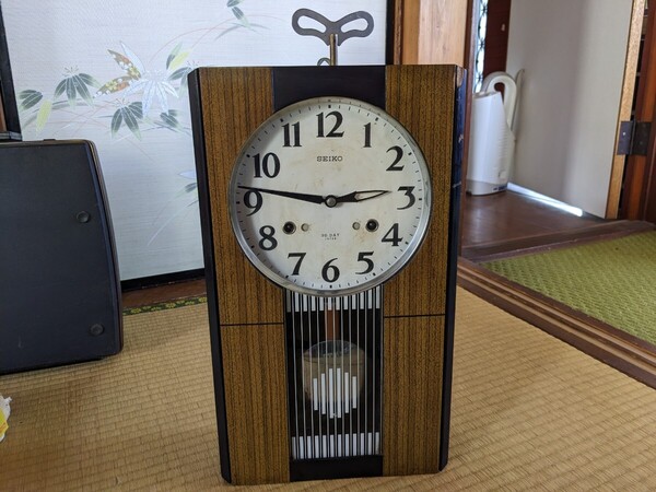 SEIKO 30 DAY JAPAN セイコー 日本製 レトロ 昭和 アンティーク 振り子時計 ボンボン時計 掛時計 コレクション 当時物 ゼンマイ付き