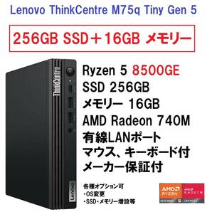 【領収書可】新品未開封 ThinkCentre M75q Tiny Gen 5 Ryzen 5 8500GE/256GB SSD/16GB メモリ