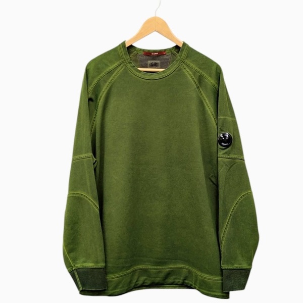 C.P.COMPANY twice germent-dyed 07CMSS097A シーピーカンパニー スウェットシャツ ロンT グリーン系 サイズ XL