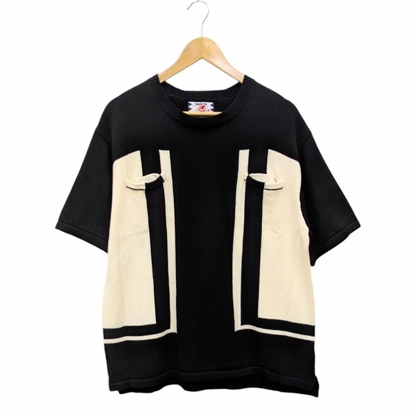 SON OF THE CHEESE Miami Tee SS2210-KN06 サノバチーズ SSニット 半袖 Tシャツ ブラック ホワイト サイズ M