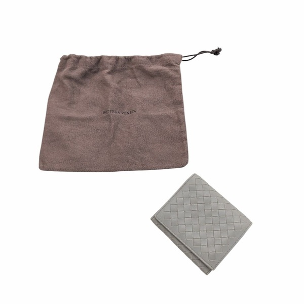 BOTTEGA VENETA ボッテガヴェネタ イントレチャート 3つ折り財布 コインケースあり グレー系 袋付き