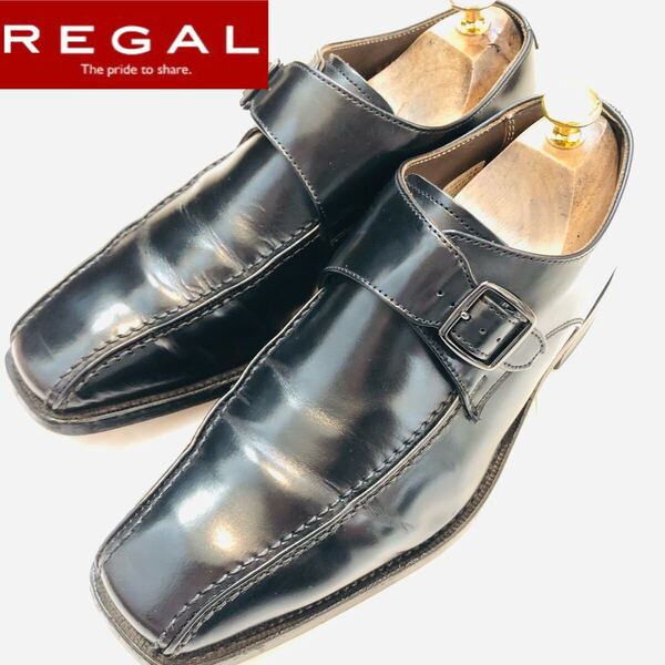 ★美品★定価27600円!リーガル REGAL モンクストラップ ビジネスシューズ 24.5EE