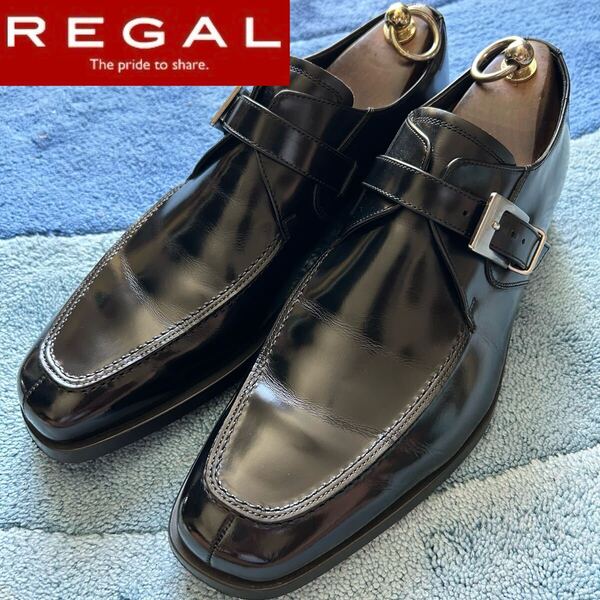 ★超美品!使用数回のみ★定価30000円!リーガル REGAL モンクストラップ ビジネスシューズ 27EE