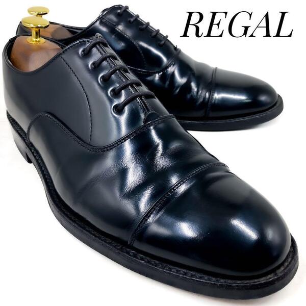 ☆即決・送料無料☆REGAL リーガル 内羽根式ストレートチップ V026 黒 ブラック 25cm 革靴 ビジネスシューズ フォーマル 本革 本皮 メンズ