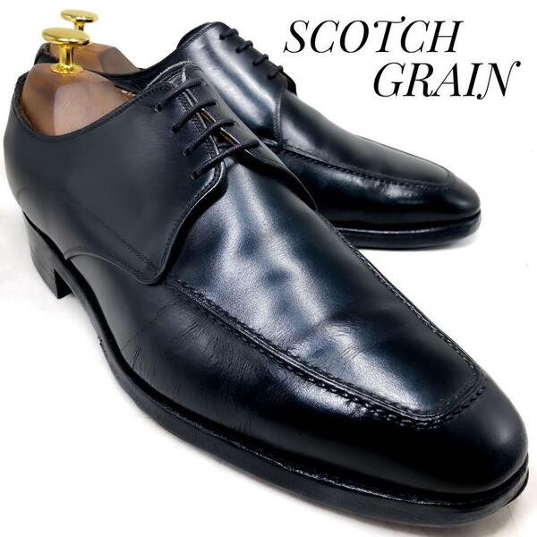 ☆即決・送料無料☆SCOTCH GRAIN スコッチグレイン belhomme ベルオム Uチップ 黒 ブラック 25cm 革靴 ビジネスシューズ 本革 本皮 メンズ