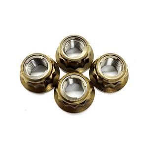 64チタン 12ポイント フランジ ロックナット M10 P1.25 4個 チタン合金 Ti6Al4V 12角 バイヘックス