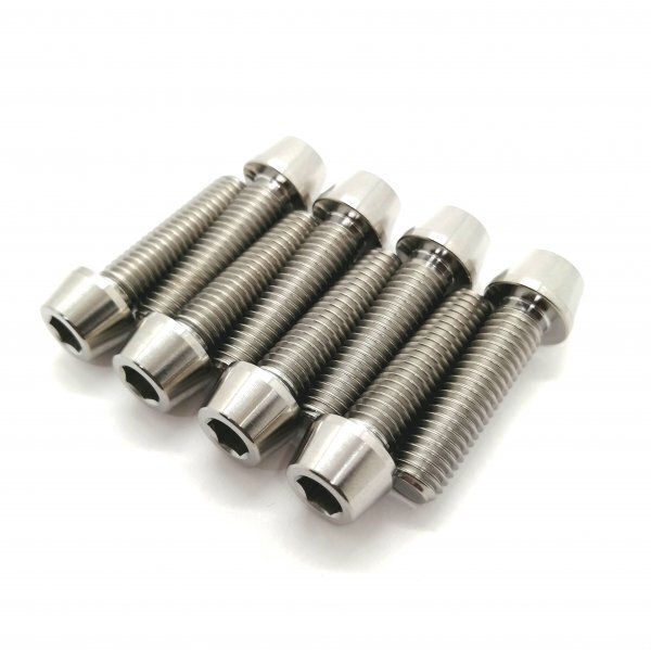 64チタン M8 P1.25 30mm 8本 セット テーパー キャップ ボルト チタン合金 Ti6Al4V