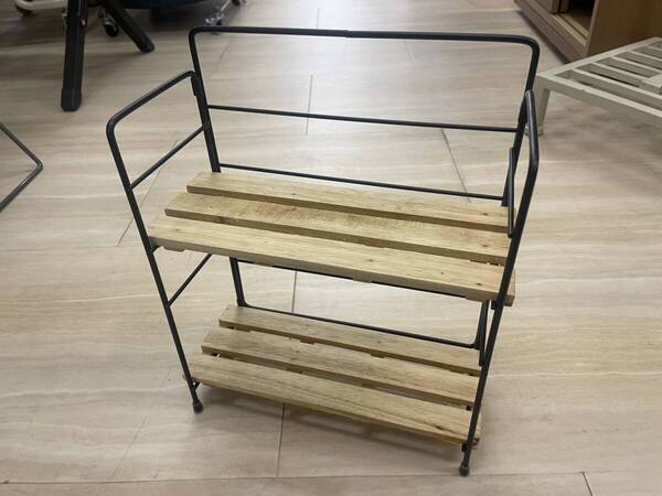 ウッドラック 2段ラック ラック 棚 天然木 パイン 幅24 木製ラック 調味料 スリムラック ミニラック キッチンラック 小さめ 細