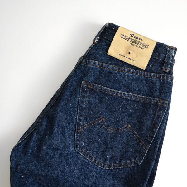 濃紺 ヘビーオンス 80s vintage CHEVIGNON シェビニオン デニム パンツ ジーンズ ストレート イタリア製 29 ユーロ ヨーロッパ 古着