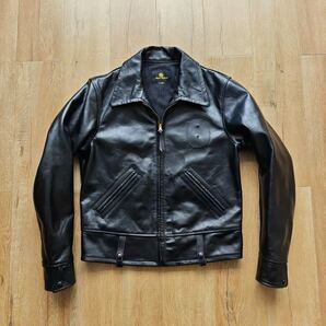 新発売 茶芯馬革 ホースハイド ポリスマンレザージャケット ライーダース L