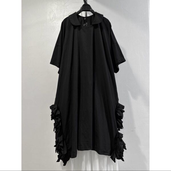 2017SS コムコム コムデギャルソン フリル付き ワンピース ポリエステル Sサイズ ブラック COMME des GARCONS