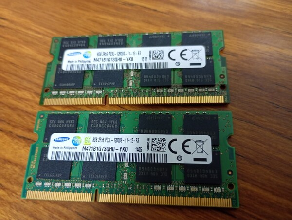 Samsung 【低電圧】 合計16GB(8GB×2枚) PC3L-12800S かなり似ているペア 1405-1512