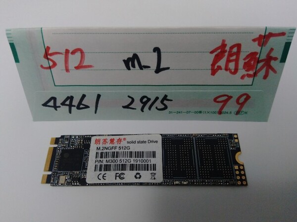 ■ SSD m.2 ■ 512GB (4461時間) 朗蘇慧存 M300 正常判定 送料無料