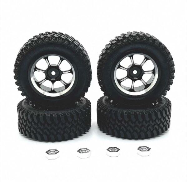 MN128 MN86 MN86S G500 MN168 など 外径82mm 金属アルミホイール タイヤ ラジコン 1/12 DEERC クローラー RC WPL 黒 12mmハブ附属 ソフト