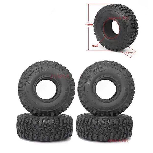 ラジコン 1.9インチ 柔らか目4本 外径115mm 1/10 スケール タイヤ 1/10 RC4WD D90 アキシャル SCX10 RC ロッククローラー トラクサス trx4