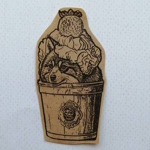 1099 柴犬 いちご アイスクリーム はんこ ハンコ ヴィンテージ アンティーク スタンプ イラスト ゴム印 レトロ ソフトクリーム 暑中見舞い