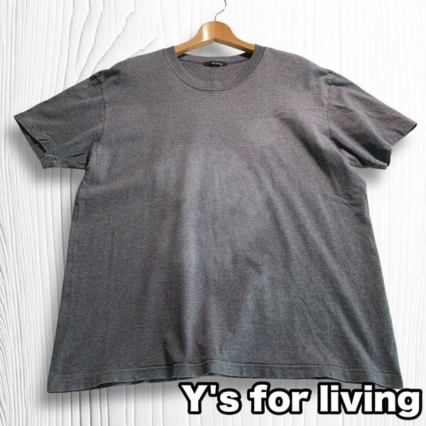 Y's for living 日本製 グレー Tシャツ ビンテージ 半袖 Lサイズ カットソー クルーネック