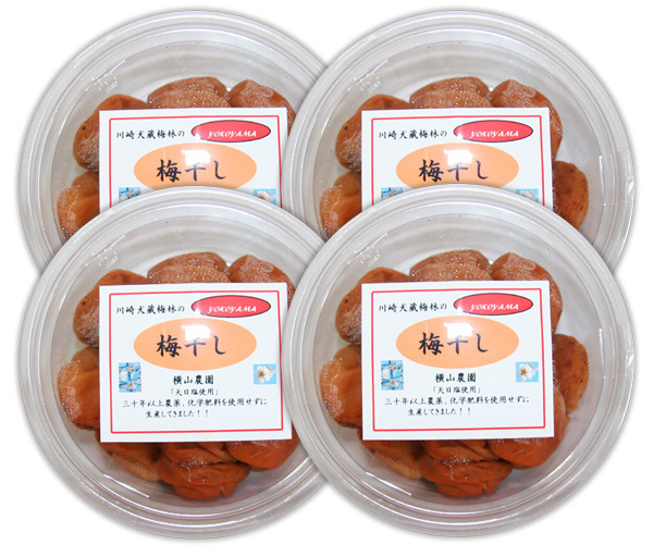 自然栽培 10年もの梅干し 1kg(250gX4個)★無肥料・無農薬★無添加・無着色★一粒一粒手もぎして園主自らが長い年月漬け込みました