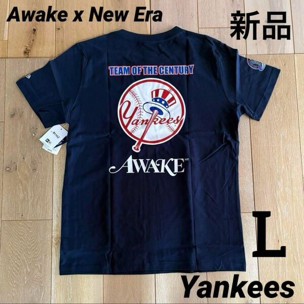★アウェイクxニューエラ ヤンキースTシャツ★新品L★ネイビー★Awake NY