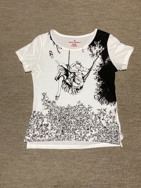 美品★ヴィヴィアンウエストウッド★半袖Tシャツ★カットソー★size 3★L★モノトーン★不思議 ヨーロッパ絵画 個性的