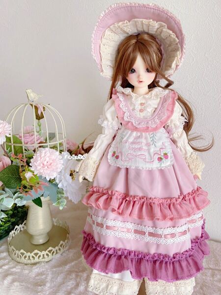 JANAYA ハンドメイド SDM服 1/4服 ピンクワンピース 6点セット