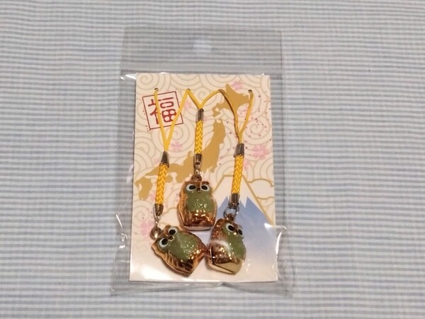 ふくろう鈴ストラップ 根付け 3個セット キーホルダー