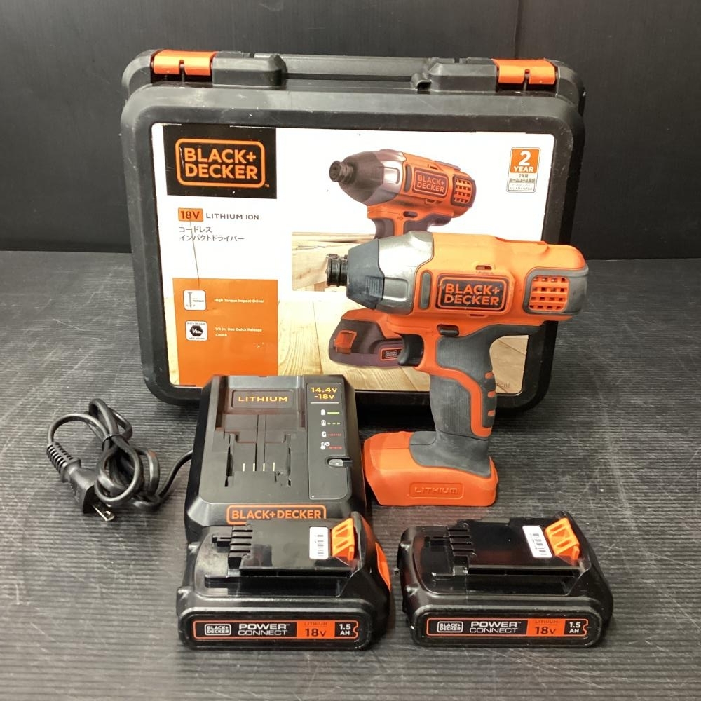 【未使用品】Black+Decker インパクトドライバー＋充電器セット 18V Amazon | ブラックアンドデッカー(BLACK+DECKER) コードレス