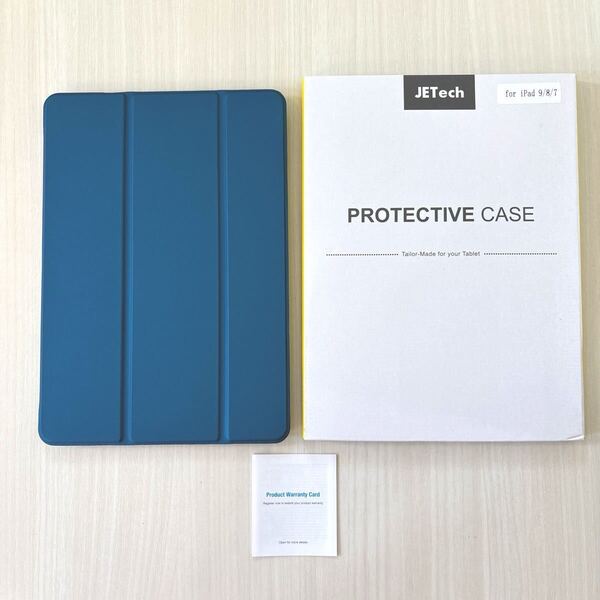 JETech iPad 9/8/7 ケース (10.2インチ 2021/2020/2019モデル) 三つ折りスタンド 耐衝撃カバー オートウェイク/スリープ(ブルー)