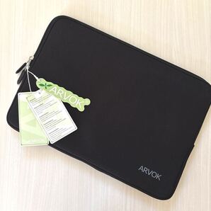 Arvok 13-14インチ PCケース ラップトップスリーブ MacBook等 360°耐衝撃 薄型 撥水 ダブルファスナー仕様 ネオプレン(ブラック)