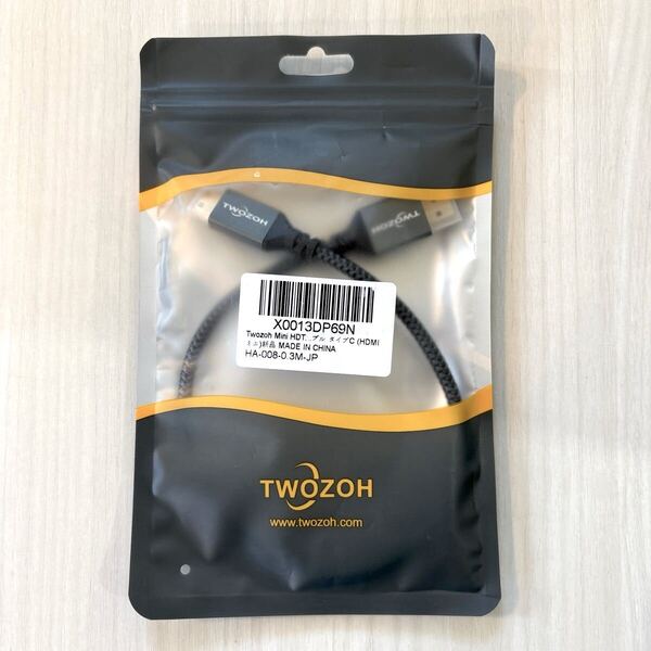 Twozoh Mini HDMI to HDMIケーブル 0.3M / 4K 60Hz UHD Mini-HDMIオス-HDMIオス変換ケーブル HDMIケーブル タイプC (HDMIミニ)