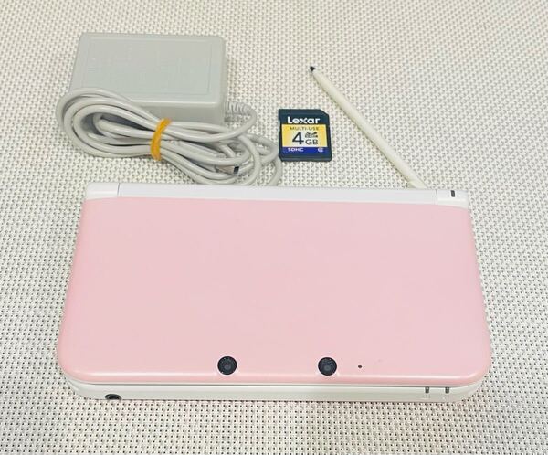 ニンテンドー3DSLL ピンクホワイト 本体動作品 送料無料 付属品付き Nintendo 任天堂