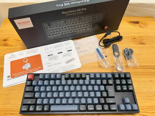 Keychron K8 Pro QMK/VIA ワイヤレス・メカニカルキーボード(JIS配列) RGBライト Keychron Silent K Pro・静音赤軸 中古品