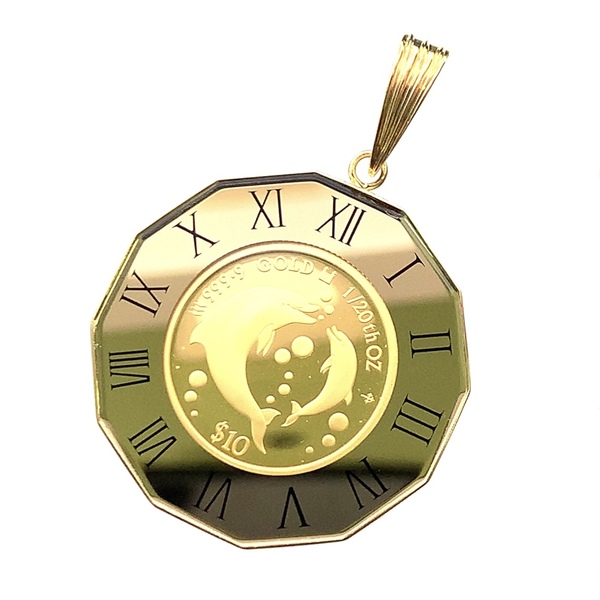 20867 イルカ金貨 2023年 K18/24 純金 7.1g クック諸島 1/20オンス エリザベス女王 コインペンダント イエローゴールド コレクション Gold