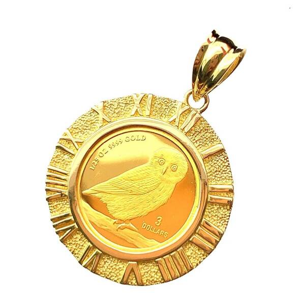 22828 フクロウ金貨 ツバル 2018年 K18/24 純金 3.8g 1/25オンス コイントップ イエローゴールド コレクション Gold