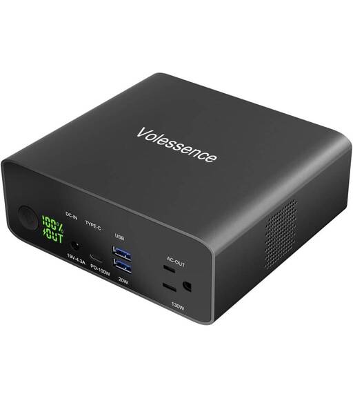 【新品未使用/送料無料】ポータブル電源 40000mAh/148Wh AC出力対応 モバイルバッテリー (AC出力 130W + USB-C PD 100W + USB ポート)
