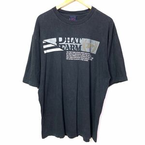 ■ビンテージ USA製 PHAT FARM ファットファーム ロゴプリント 半袖Tシャツ 古着 アメカジ ヒップホップ ストリート ブラック サイズL■