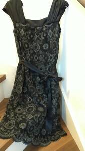 ~ Tomorrowland TOMORROWLAND~ black lame go in. embroidery entering One-piece size 1