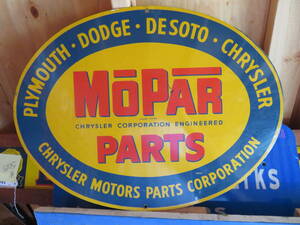 希少 MOPAR PARTS 両面 モパー マッスルカー ガレージ ヴィンテージ 看板 アメリカ ロードサイン 道路標識 インテリア USA USED（355） 