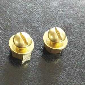  brass made bolt nut washer 2 piece set M5x09mm. pitch neck under 10.0mm. Meguro Tohatsu number plate catch 