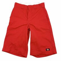  ■ディッキーズ DICKIES 【夏向き サグい雰囲気の好アイテム♪】【ワークスタイルにも】レッド ハーフパンツ ショートパンツ W28■Ja96_画像2