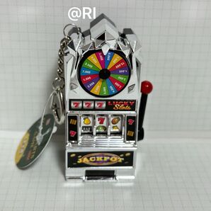 スロット&ダーツゲーム ミニ シルバー キーホルダー マスコット MINI