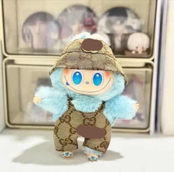 labubu ラブブ ぬい服 着ぐるみ15~17センチ着ぐるみ 茶 オマケ付き