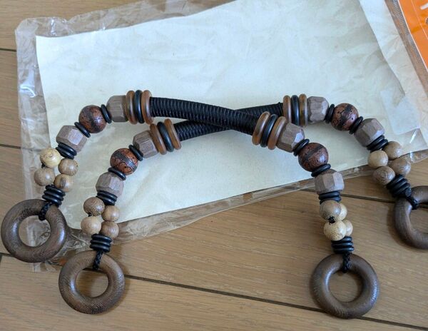 ハンドメイド 手芸用 バッグ持ち手 ウッドビーズ