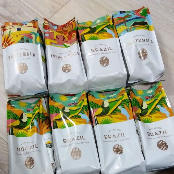 TULLY'S COFFEE ハッピーバッグ2025福袋 コーヒー豆8袋 まとめ売りタリーズコーヒー
