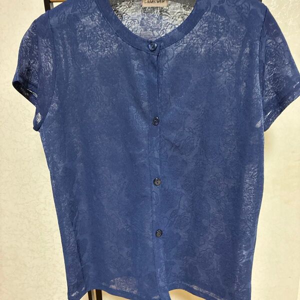 Ladies Wear 半袖カーディガン ネイビー レディース