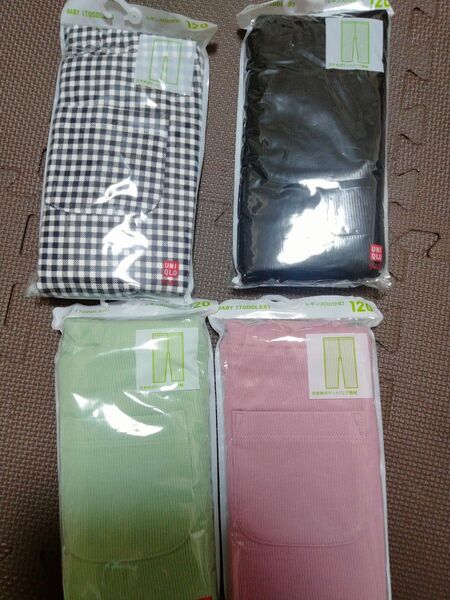 UNIQLO キッズレギンス 10分丈 120cm 2枚セット リブレギンス グリーン ピンク