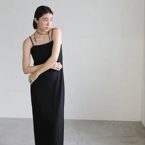セレクトモカ ダブルストラップカップ付きリブキャミワンピース L ブラック ワンピース
