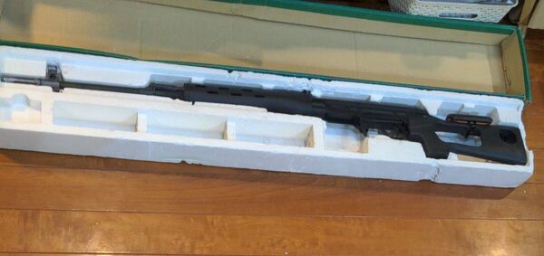 大型フルメタル 18禁 チークパット付き クラウン 限定コラボモデル SVD ドラグノフ狙撃銃 エアコッキング (1部部品欠品)