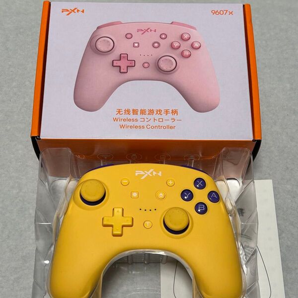 【IW-37】PXN-9607X ワイヤレスコントローラ (パフ イエロー) 任天堂 スイッチ向け プロコントローラー 無線 有線