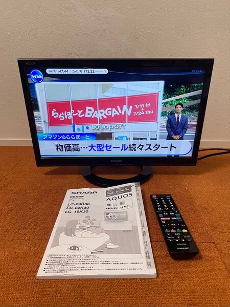 シャープ 19V型 液晶テレビ ハイビジョン 外付HDD対応